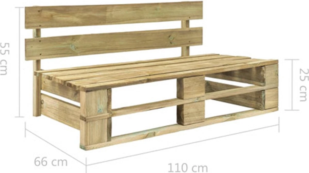 VidaXL Tuinbank Pallet Hout 4 VidaXL Tuinbank Pallet Hout - Afbeelding 4
