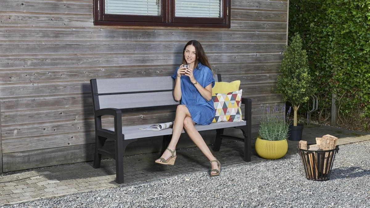 Keter Montero Tuinbank - 3-personen - 150x62,5x89cm – Grafiet 7 Keter Montero Tuinbank - 3-personen - 150x62,5x89cm – Grafiet - Afbeelding 7