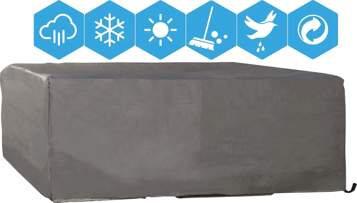 Weersbestendige Beschermhoes Loungeset / Tuinset (met Hoge Tafel) | 260 X 260 X 95 Cm | Premium | Waterproof | TÜV Rheinland Gecertificeerd | Hoes Voor Tuin | Waterdicht | Solution Dyed (verkleuring Onmogelijk) | Grijs / Antraciet 1 Weersbestendige Beschermhoes Loungeset / Tuinset (met Hoge Tafel) | 260 X 260 X 95 Cm | Premium | Waterproof | TÜV Rheinland Gecertificeerd | Hoes Voor Tuin | Waterdicht | Solution Dyed (verkleuring Onmogelijk) | Grijs / Antraciet