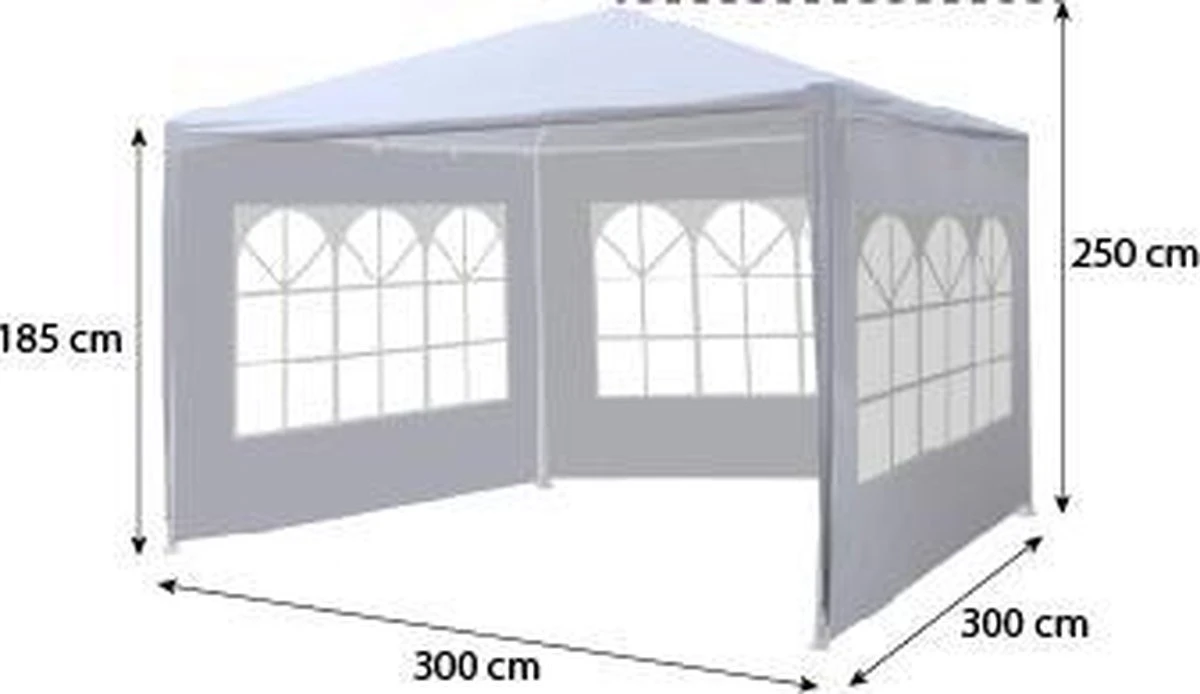 Partytent 3x3m Budget Wit Met Drie Zijwanden 2 Partytent 3x3m Budget Wit Met Drie Zijwanden - Afbeelding 2