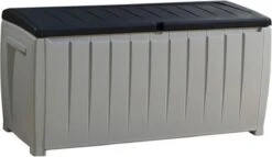 Keter Novel Opbergbox - 340L - 124x55x62.5cm - Grijs -Fijne Tuinmeubelwinkel 1200x696 2