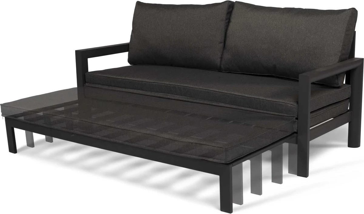 Merkloos Loungebed | Daybed | Uitschuifbare Tuinbank | 185 Cm | Zwart | Hoogwaardige Kwaliteit | Loungebank 1 Merkloos Loungebed | Daybed | Uitschuifbare Tuinbank | 185 Cm | Zwart | Hoogwaardige Kwaliteit | Loungebank