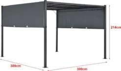 Pergola Fortaleza Tuinpaviljoen Met LED Verlichting 3x3 M Donkergrijs 8 Pergola Fortaleza Tuinpaviljoen Met LED Verlichting 3x3 M Donkergrijs -Fijne Tuinmeubelwinkel 1200x710 2