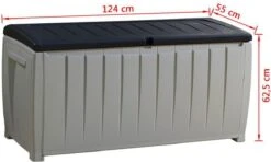 Keter Novel Opbergbox - 340L - 124x55x62.5cm - Grijs -Fijne Tuinmeubelwinkel 1200x718 2