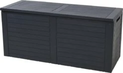 KOOPMAN Kussenbox - Tuinkist - Opslagbox - 240 Liter - Met Verzonken Handgrepen - 115x45x53CM - Zwart -Fijne Tuinmeubelwinkel 1200x721