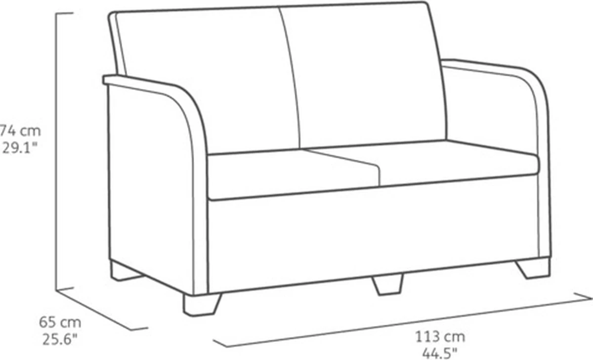 Keter Tuinbank 2-zits Rosalie Grafietkleurig 8 Keter Tuinbank 2-zits Rosalie Grafietkleurig - Afbeelding 8
