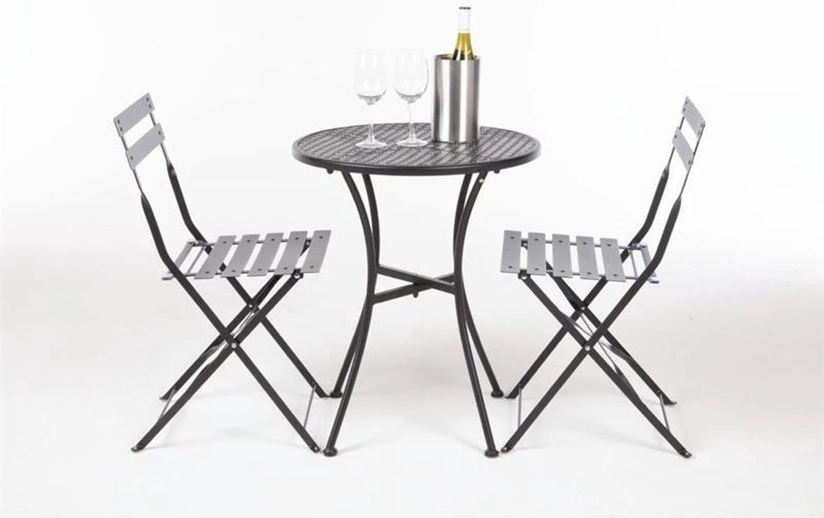 Bolero Ronde Stalen Bistro Tafel Zwart 60cm 2 Bolero Ronde Stalen Bistro Tafel Zwart 60cm - Afbeelding 2