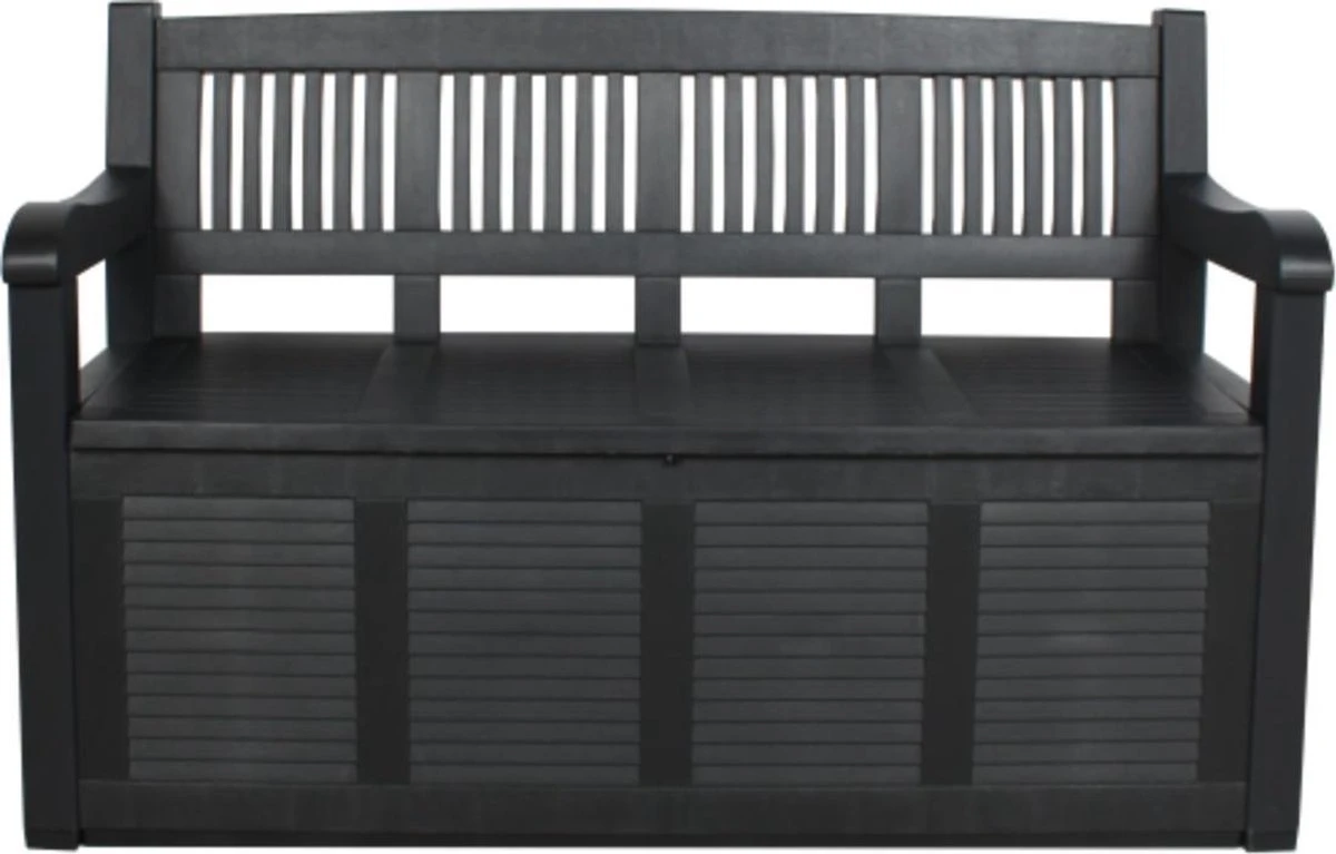 Merkloos Opbergbank Van Kunststof | 130 X 60 Cm | Antraciet 1 Merkloos Opbergbank Van Kunststof | 130 X 60 Cm | Antraciet