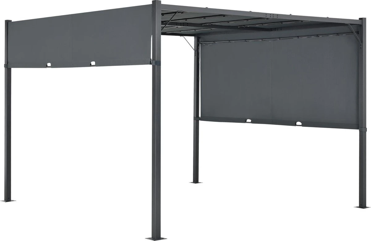 Pergola Fortaleza Tuinpaviljoen Met LED Verlichting 3x3 M Donkergrijs 2 Pergola Fortaleza Tuinpaviljoen Met LED Verlichting 3x3 M Donkergrijs - Afbeelding 2