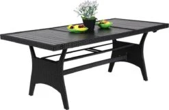 Casaria Polyrattan Tuintafel - WPC Tafelblad 190x90x74 Cm – Zwart 17 Casaria Polyrattan Tuintafel - WPC Tafelblad 190x90x74 Cm – Zwart -Fijne Tuinmeubelwinkel 1200x783 10