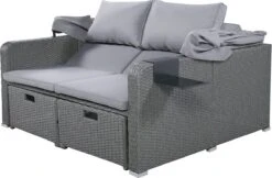 Polyrattan Patio Rieten Meubels Set Voor 2 Personen-Outdoor Rattan Sofa Set Met Intrekbare Luifel-lounge Bank-PE Rotan Loveseat Voor Achtertuin Veranda Tuin Zwembad Balkon-grijs 32 Polyrattan Patio Rieten Meubels Set Voor 2 Personen-Outdoor Rattan Sofa Set Met Intrekbare Luifel-lounge Bank-PE Rotan Loveseat Voor Achtertuin Veranda Tuin Zwembad Balkon-grijs -Fijne Tuinmeubelwinkel 1200x789
