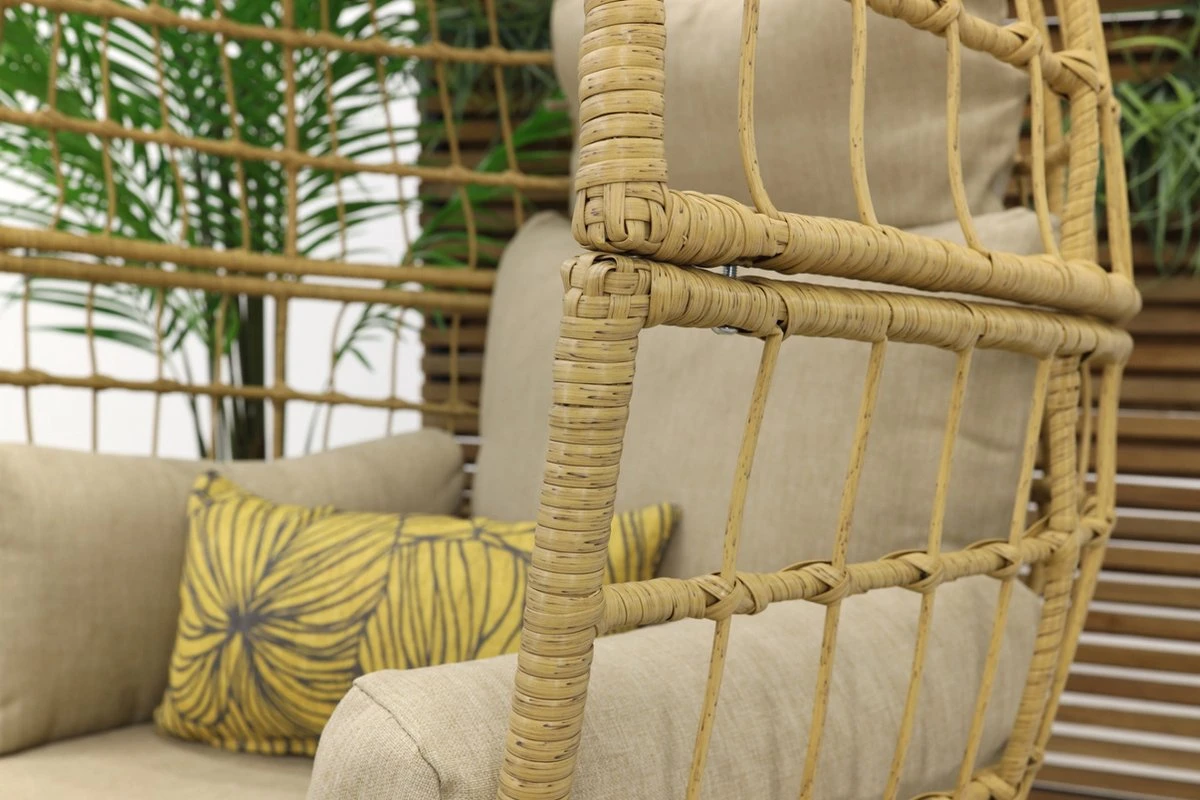 Lola Egg Relaxstoel - Natural Sand - Mand Stoel 13 Lola Egg Relaxstoel - Natural Sand - Mand Stoel - Afbeelding 13