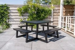 MaximaVida Vierkante Aluminium Picknicktafel Dex 215 Cm Zwart - Lage Instap 9 MaximaVida Vierkante Aluminium Picknicktafel Dex 215 Cm Zwart - Lage Instap -Fijne Tuinmeubelwinkel 1200x800 150