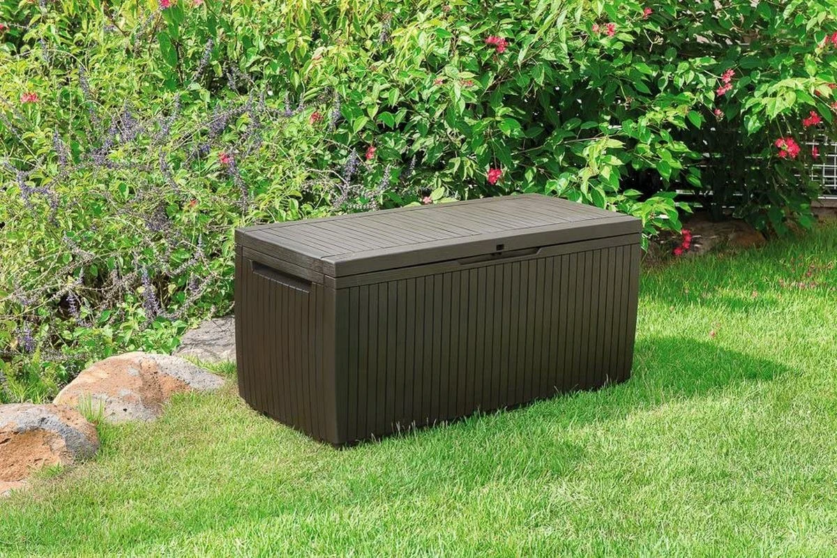 Opbergbox Tuin - Kussenbox Waterdicht - Bruin - Zitbox Kussenbox Voor Buiten - Voor Tuinmeubelen - Tuinkussens - Opberg Tuin - Kussenboxen - XL - Groot - 305 Liter 5 Opbergbox Tuin - Kussenbox Waterdicht - Bruin - Zitbox Kussenbox Voor Buiten - Voor Tuinmeubelen - Tuinkussens - Opberg Tuin - Kussenboxen - XL - Groot - 305 Liter - Afbeelding 5
