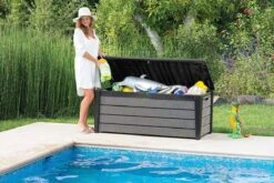 Keter Brushwood Opbergbox - Kussenbox - 455L - 145x69,7x60,3cm - Grafiet -Fijne Tuinmeubelwinkel 1200x800 170