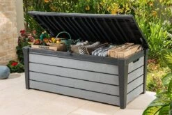 Keter Brushwood Opbergbox - Kussenbox - 455L - 145x69,7x60,3cm - Grafiet -Fijne Tuinmeubelwinkel 1200x800 171