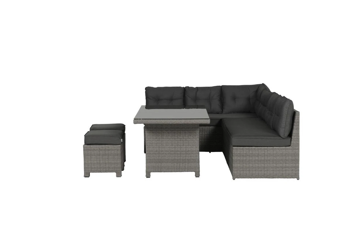 Garden Impressions Lapa Lounge Dining Set 5-delig - Wicker - Grijs 2 Garden Impressions Lapa Lounge Dining Set 5-delig - Wicker - Grijs - Afbeelding 2