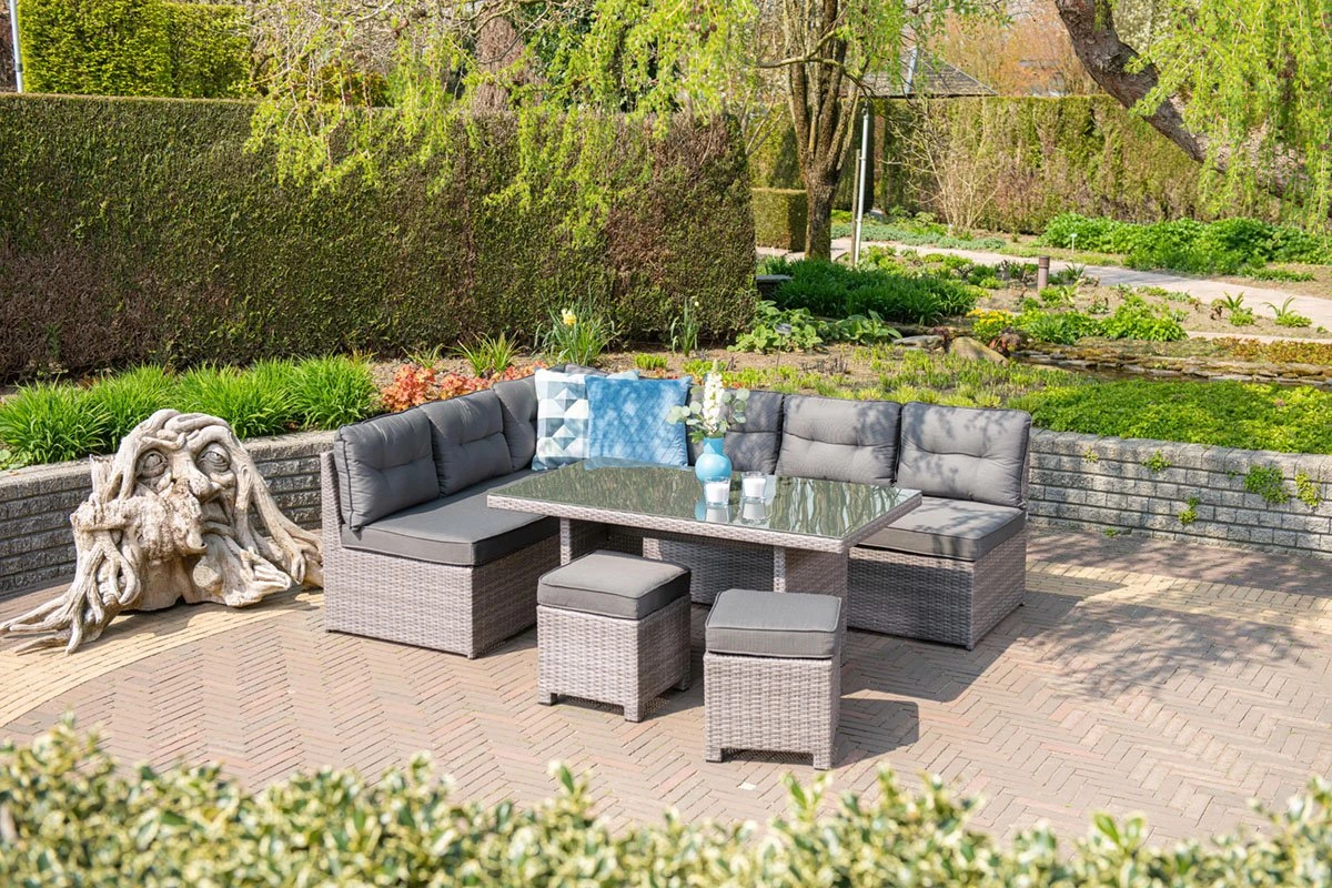 Garden Impressions Lapa Lounge Dining Set 5-delig - Wicker - Grijs 5 Garden Impressions Lapa Lounge Dining Set 5-delig - Wicker - Grijs - Afbeelding 5