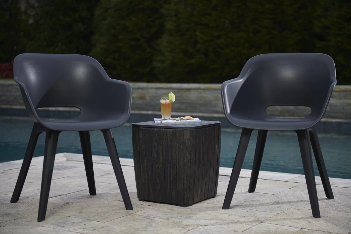 Allibert Akola Tuinstoelen - 2 Stuks -56,5x55x80cm - Donkergrijs 12 Allibert Akola Tuinstoelen - 2 Stuks -56,5x55x80cm - Donkergrijs - Afbeelding 12