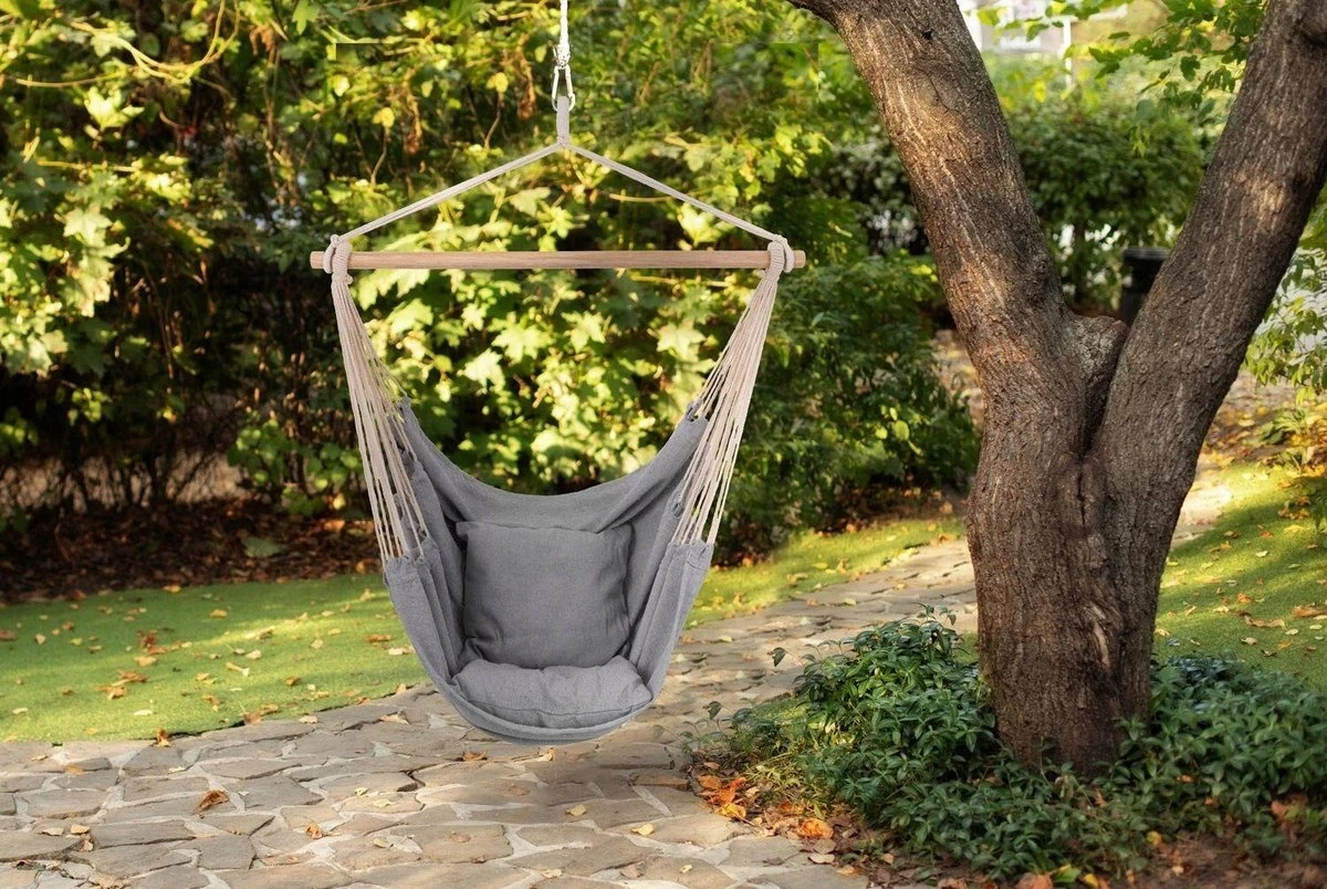 RENALUX Hangstoel Buiten En Binnen - Hangstoel Voor Binnen - Hangstoel Zonder Standaard - Hangstoel Cocoon - Gratis 2 Zachte Kussens - 150 KG - Grijs 5 RENALUX Hangstoel Buiten En Binnen - Hangstoel Voor Binnen - Hangstoel Zonder Standaard - Hangstoel Cocoon - Gratis 2 Zachte Kussens - 150 KG - Grijs - Afbeelding 5