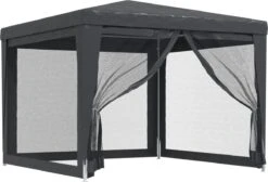 Prolenta Premium Partytent Met 4 Mesh Zijwanden 3x3 M HDPE Antracietkleurig -Fijne Tuinmeubelwinkel 1200x816 2