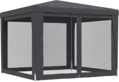Prolenta Premium Partytent Met 4 Mesh Zijwanden 3x3 M HDPE Antracietkleurig -Fijne Tuinmeubelwinkel 1200x832 3