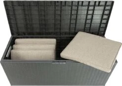 Verrijdbare Tuinkussen Opbergbox - Rattan Look - Zwart - 350 Liter 12 Verrijdbare Tuinkussen Opbergbox - Rattan Look - Zwart - 350 Liter -Fijne Tuinmeubelwinkel 1200x850