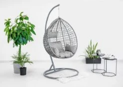 Hangstoel - Ei Stoel - Met Grijze Standaard & Kussens - Tot 125kg 11 Hangstoel - Ei Stoel - Met Grijze Standaard & Kussens - Tot 125kg -Fijne Tuinmeubelwinkel 1200x851 1