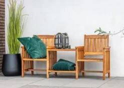 Tuindeco - Tete-a-Tete Houten Tuinbank - Loveseat Van Mahonie Hardhout