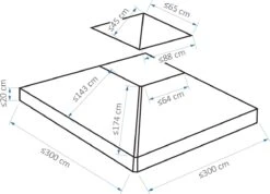 Outsunny Vervangend Dak Voor Metalen Tuinpaviljoen Paviljoen Partytent Tuintent 3x3 84C-041 -Fijne Tuinmeubelwinkel 1200x864