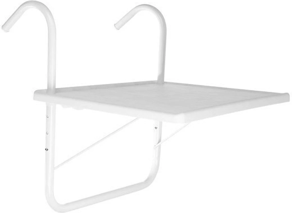 Luxe Inklapbare Balkontafel – 52 X 40 X 56cm – Wit – Hangend – Balkonbar – Balkontafels – Balkontafeltje – Hangtafel Balkon – Balcony Table – Voor Aan Het Balkon – Ophangbaar – Opklapbaar – Tafel – Inklapbaar – Buiten – Tafeltje – Klaptafel 1 Luxe Inklapbare Balkontafel – 52 X 40 X 56cm – Wit – Hangend – Balkonbar – Balkontafels – Balkontafeltje – Hangtafel Balkon – Balcony Table – Voor Aan Het Balkon – Ophangbaar – Opklapbaar – Tafel – Inklapbaar – Buiten – Tafeltje – Klaptafel