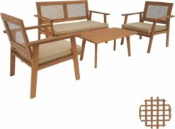 Tuinmeubelset 4 Zitplaatsen + 1 Salontafel L Alice's Garden