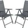 Tuinstoelen Met 7 Standen, Set Van 2 Stuks Grijs