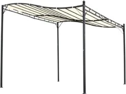 Outsunny Pergola Partytent Paviljoen Overkapping Tent Metaal Crème 297x297 Cm 84C-038 -Fijne Tuinmeubelwinkel 1200x896 1