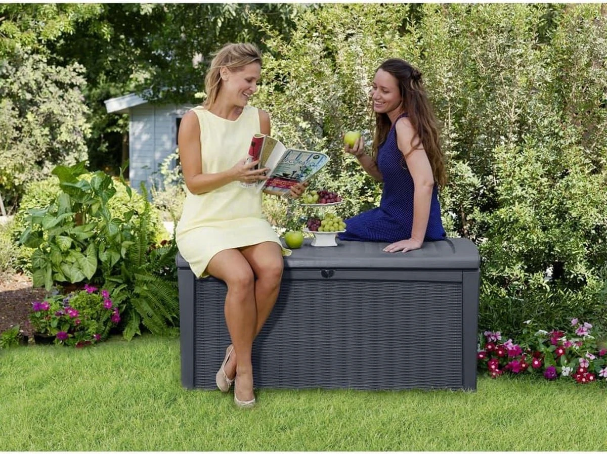 Keter - Borneo Opbergbox - 416 Liter - 129.5 X 62.5 X 70 Cm - Antraciet 6 Keter - Borneo Opbergbox - 416 Liter - 129.5 X 62.5 X 70 Cm - Antraciet - Afbeelding 6