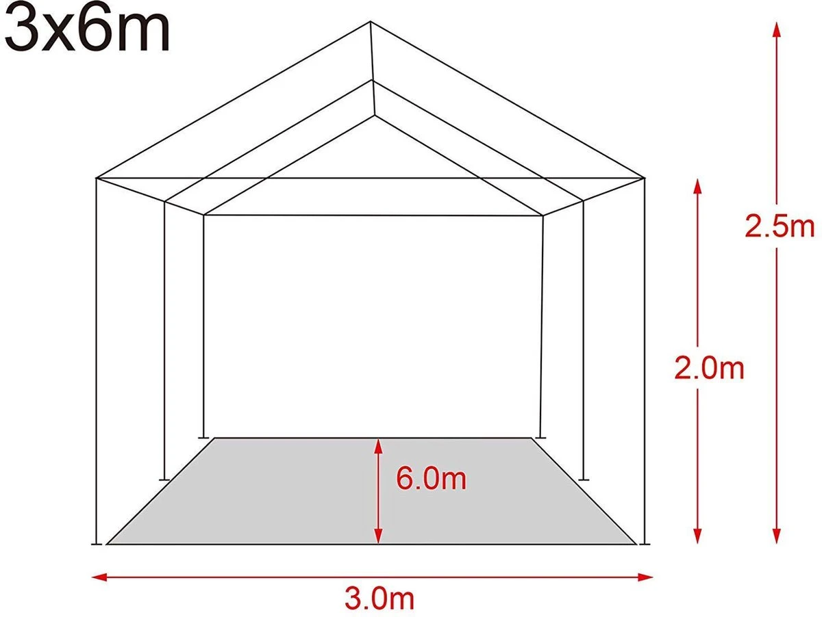MaxxGarden Partytent - Paviljoen - 3x6m - Incl. Zijwanden - Waterdicht - Antraciet 3 MaxxGarden Partytent - Paviljoen - 3x6m - Incl. Zijwanden - Waterdicht - Antraciet - Afbeelding 3