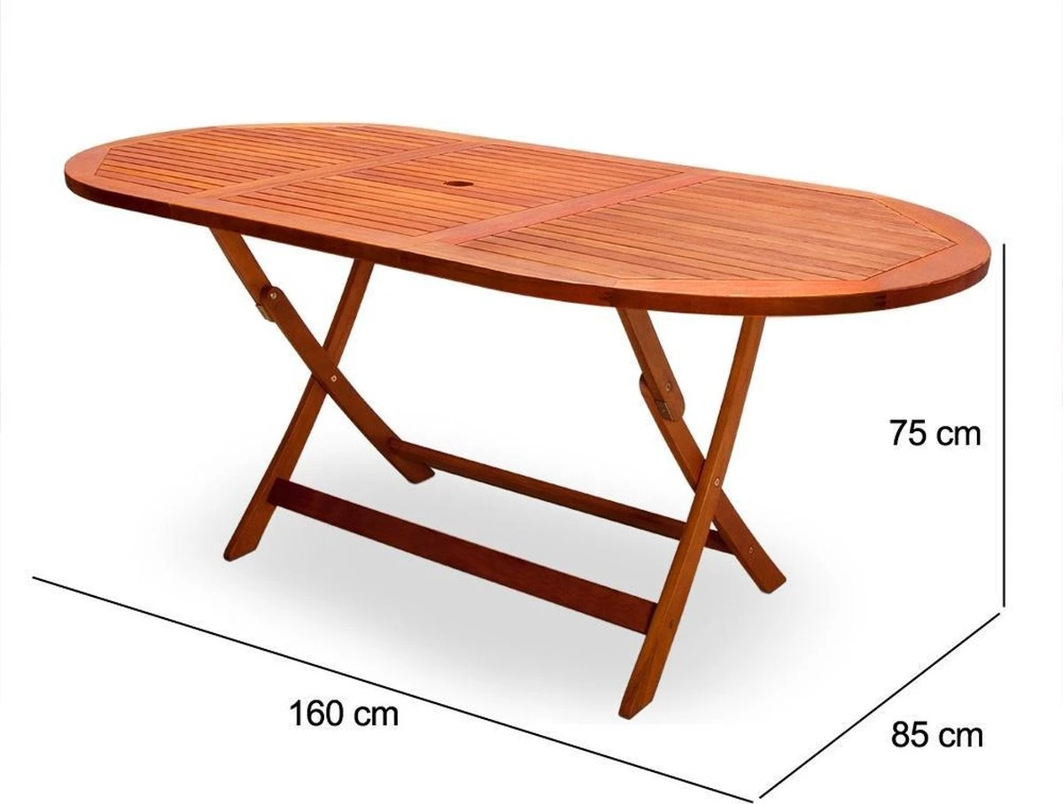 Merkloos Tuintafel Acaciahout - 160x85x75cm - FSC-gecertificeerd 8 Merkloos Tuintafel Acaciahout - 160x85x75cm - FSC-gecertificeerd - Afbeelding 8