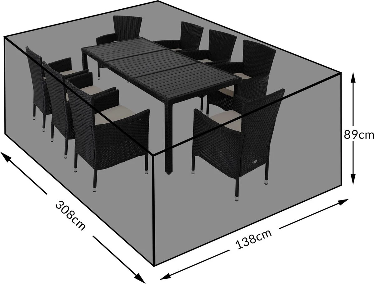 Kingsleeve Tuinmeubelhoes - Beschermhoes - Weerbestendig -308x138x89cm - Groen 2 Kingsleeve Tuinmeubelhoes - Beschermhoes - Weerbestendig -308x138x89cm - Groen - Afbeelding 2