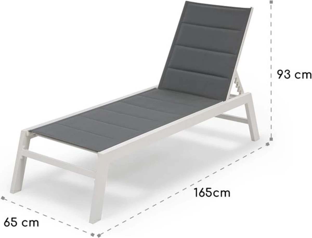 Blumfeldt Renazzo Lounge Ligstoel - Ligbed Voor De Tuin - Aluminium Tuinstoel - 6 Standen - Waterafstotend - Bekleding Van 70 % Pvc En 30 % Polyetheen - Grijs 2 Blumfeldt Renazzo Lounge Ligstoel - Ligbed Voor De Tuin - Aluminium Tuinstoel - 6 Standen - Waterafstotend - Bekleding Van 70 % Pvc En 30 % Polyetheen - Grijs - Afbeelding 2