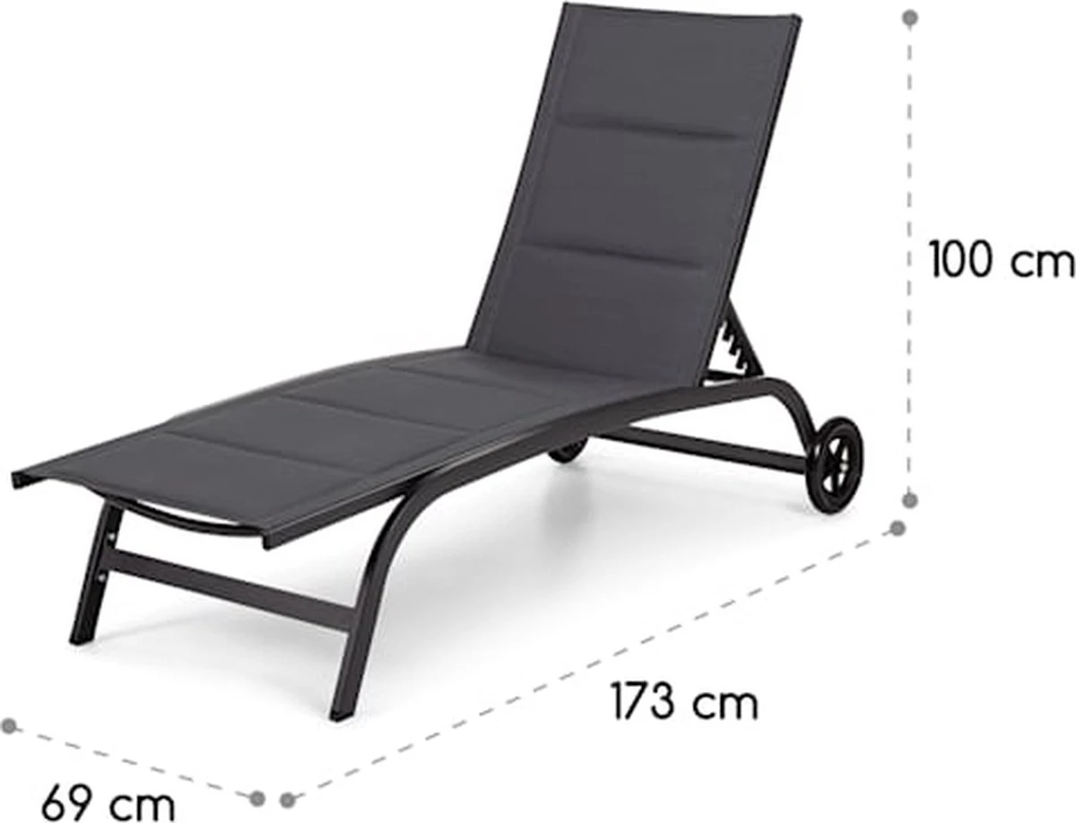 Blumfeldt Limala Tuinstoel - Ligstoel - Relaxstoel - Rugleuning In 6 Standen Verstelbaar - 2 Vielen - Draagkracht: Max. 150 Kg 5 Blumfeldt Limala Tuinstoel - Ligstoel - Relaxstoel - Rugleuning In 6 Standen Verstelbaar - 2 Vielen - Draagkracht: Max. 150 Kg - Afbeelding 5