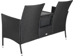 Casaria Tuinbank Polyrattan – 2 Zitter Incl. Tafel & Kussens – Zwart -Fijne Tuinmeubelwinkel 1200x926 7