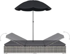 Prolenta Premium - Loungebed Met Parasol Poly Rattan Grijs -Fijne Tuinmeubelwinkel 1200x927 1