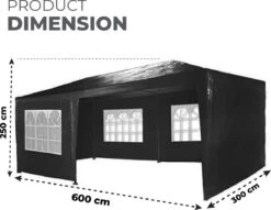 MaxxGarden Partytent - Paviljoen - 3x6m - Incl. Zijwanden - Waterdicht - Zwart 8 MaxxGarden Partytent - Paviljoen - 3x6m - Incl. Zijwanden - Waterdicht - Zwart -Fijne Tuinmeubelwinkel 1200x927
