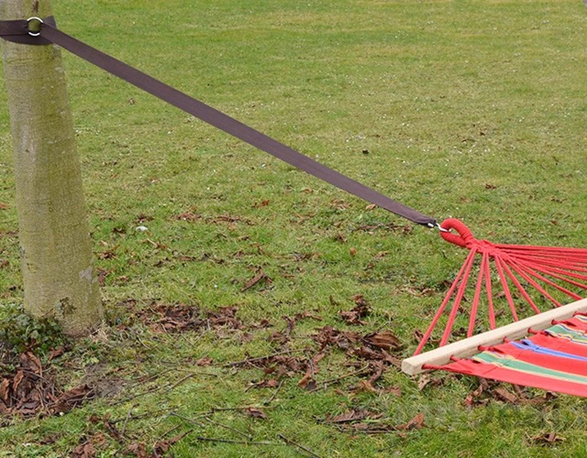 Ophangset Voor Hangmat - 2 Riemen 320x5cm - 250kg Bevestiging - Boom Ophanging Bruin 3 Ophangset Voor Hangmat - 2 Riemen 320x5cm - 250kg Bevestiging - Boom Ophanging Bruin - Afbeelding 3
