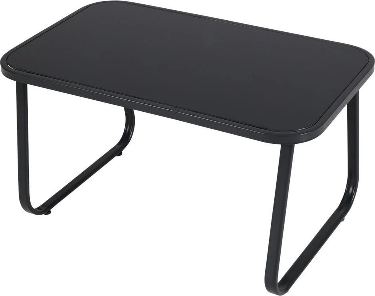 Tuin Meubelen Loungeset - 4 Persoons - Tuinset - Comfort - Zwart - Tafel Glazen Blad - Stoelen - Sofa - Bank - 4-delig 3 Tuin Meubelen Loungeset - 4 Persoons - Tuinset - Comfort - Zwart - Tafel Glazen Blad - Stoelen - Sofa - Bank - 4-delig - Afbeelding 3