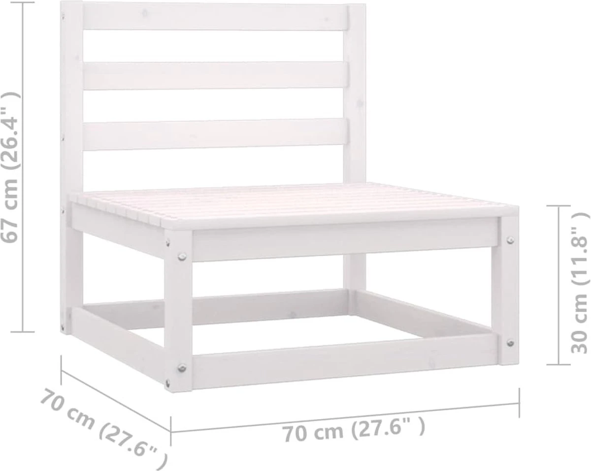 Decoways - 6-delige Loungeset Met Kussens Massief Grenenhout Wit 9 Decoways - 6-delige Loungeset Met Kussens Massief Grenenhout Wit - Afbeelding 9