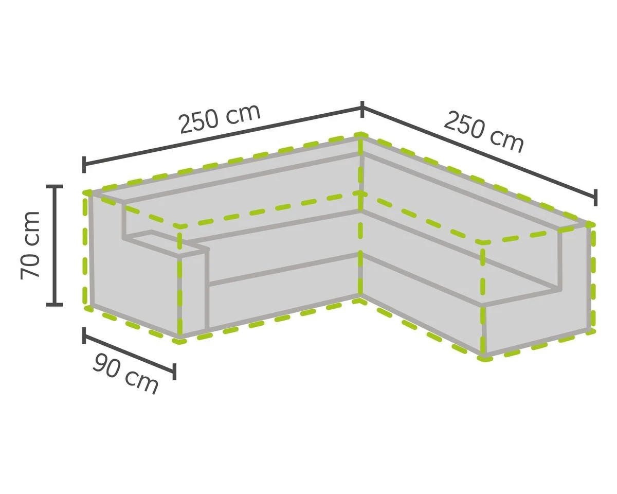 Weersbestendige Beschermhoes Voor Hoekbank | 250/90 X 250/90 X 70 Cm (L-vorm) - Tuinbank / L-Vorm -Waterdicht - Grijs 4 Weersbestendige Beschermhoes Voor Hoekbank | 250/90 X 250/90 X 70 Cm (L-vorm) - Tuinbank / L-Vorm -Waterdicht - Grijs - Afbeelding 4