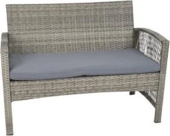 Merkloos Tuin Loungeset Grijs / Bruin - Lounge Set Tuin - Relax Bank - Lounge Bank Tuin - Tuinbank - Loungebank - Tuinset/ Loungebank - Tuinset - Tuinstoel - Loungeset - Rattan Tuinmeubilair - Poly Rotan Tuinmeubelen - Grijs / Bruin -Fijne Tuinmeubelwinkel 1200x965
