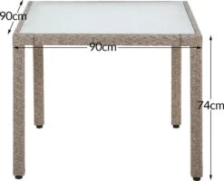 Casaria Polyrattan Tuinset - 4 Stoelen & Tafel 90x90 Cm - Beige Grijs 14 Casaria Polyrattan Tuinset - 4 Stoelen & Tafel 90x90 Cm - Beige Grijs -Fijne Tuinmeubelwinkel 1200x972 8