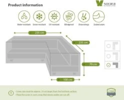 SORARA® Hoes Loungeset Hoekbank 235 X 235 X 70/100 Cm Grijs - Luxe Beschermhoes Tuinbank Met Aantrekkoord. -Fijne Tuinmeubelwinkel 1200x974 1